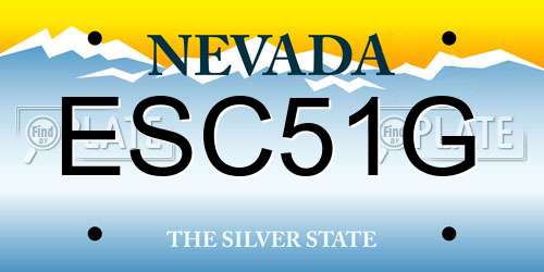ESC51G Nevada License Plate