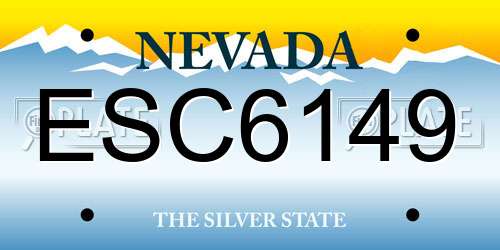 ESC6149 Nevada License Plate
