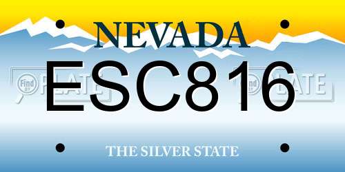 ESC816 Nevada License Plate