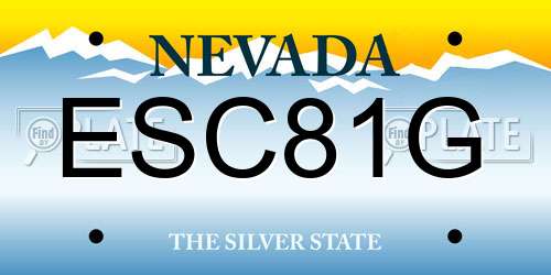 ESC81G Nevada License Plate
