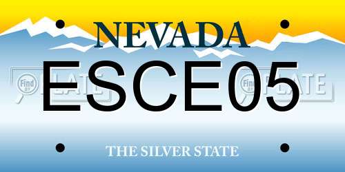 ESCE05 Nevada License Plate