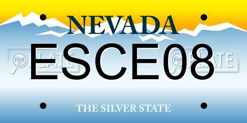 ESCE08 Nevada License Plate