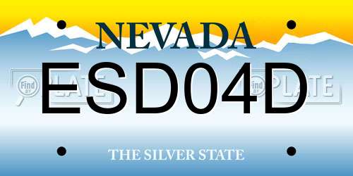 ESD04D Nevada License Plate