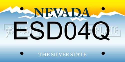 ESD04Q Nevada License Plate
