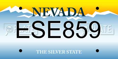 ESE859 Nevada License Plate