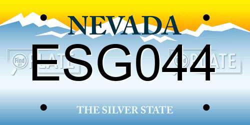 ESG044 Nevada License Plate