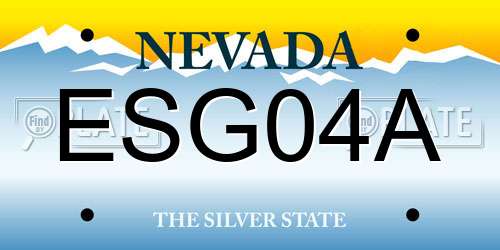 ESG04A Nevada License Plate