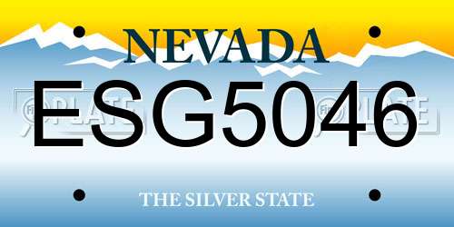 ESG5046 Nevada License Plate