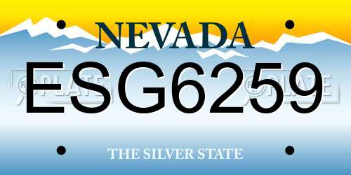 ESG6259 Nevada License Plate