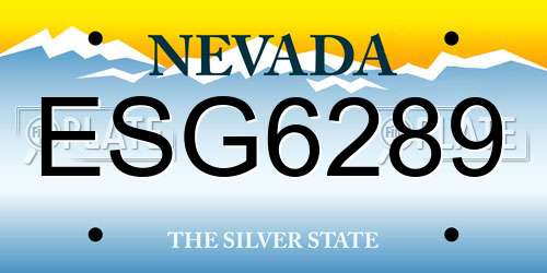 ESG6289 Nevada License Plate