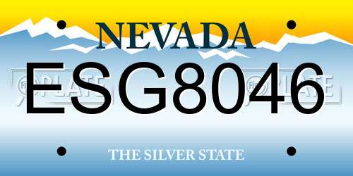 ESG8046 Nevada License Plate