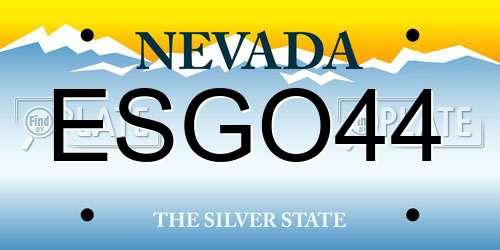 ESGO44 Nevada License Plate