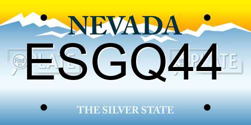 ESGQ44 Nevada License Plate