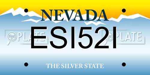 ESI52I Nevada License Plate