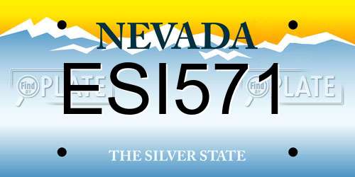 ESI571 Nevada License Plate