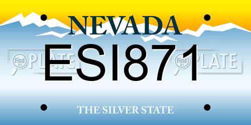 ESI871 Nevada License Plate