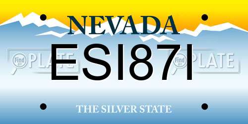 ESI87I Nevada License Plate