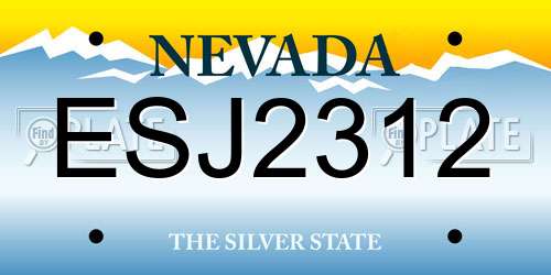ESJ2312 Nevada License Plate