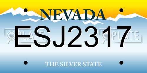 ESJ2317 Nevada License Plate