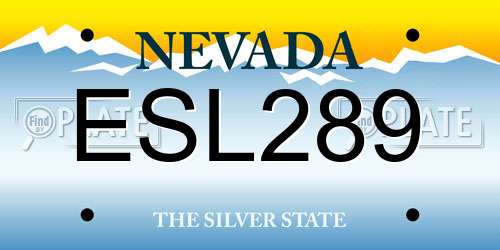 ESL289 Nevada License Plate