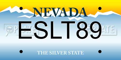 ESLT89 Nevada License Plate