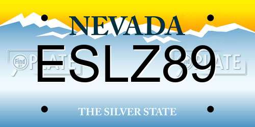 ESLZ89 Nevada License Plate