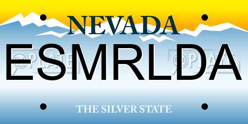 ESMRLDA Nevada License Plate