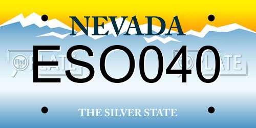 ESO040 Nevada License Plate