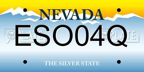ESO04Q Nevada License Plate