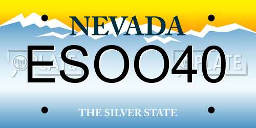 ESOO40 Nevada License Plate