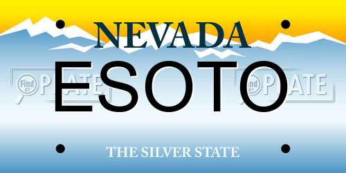 ESOTO Nevada License Plate