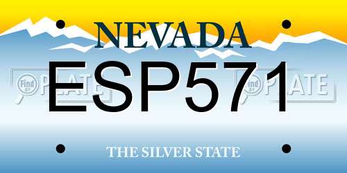 ESP571 Nevada License Plate