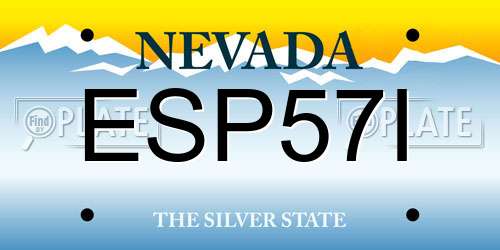 ESP57I Nevada License Plate