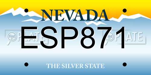 ESP871 Nevada License Plate