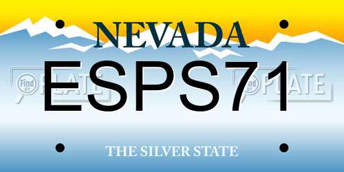 ESPS71 Nevada License Plate