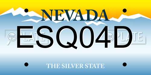 ESQ04D Nevada License Plate