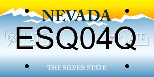 ESQ04Q Nevada License Plate