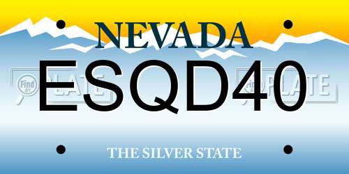 ESQD40 Nevada License Plate