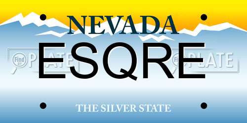 ESQRE Nevada License Plate