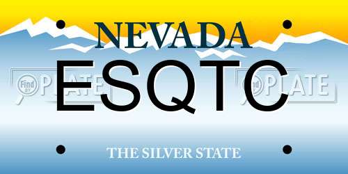 ESQTC Nevada License Plate