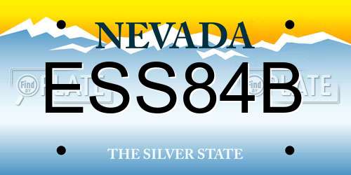 ESS84B Nevada License Plate
