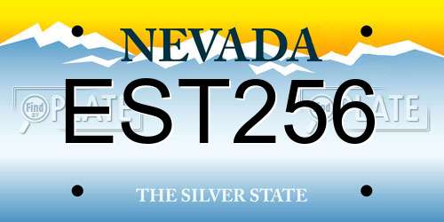 EST256 Nevada License Plate