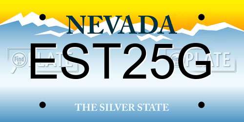 EST25G Nevada License Plate