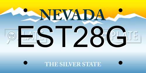 EST28G Nevada License Plate
