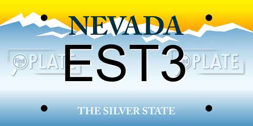 EST3 Nevada License Plate