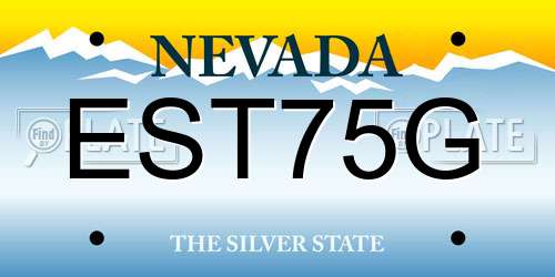 EST75G Nevada License Plate