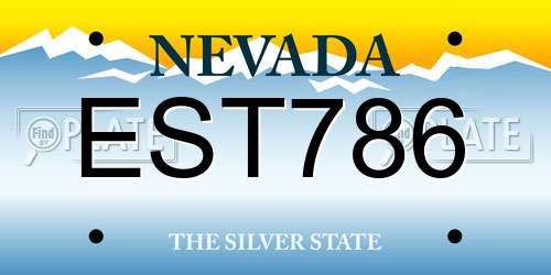 EST786 Nevada License Plate