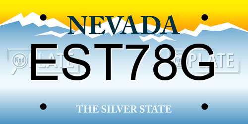 EST78G Nevada License Plate