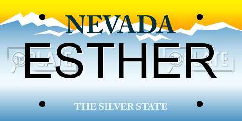 ESTHER Nevada License Plate