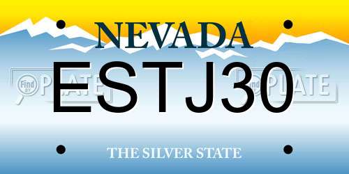 ESTJ30 Nevada License Plate